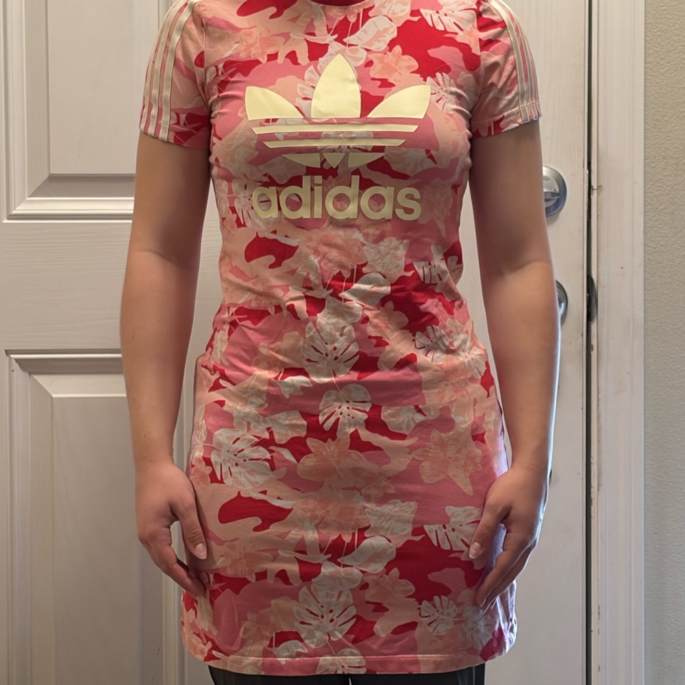 adidas Pink Floral Logo kids Dress